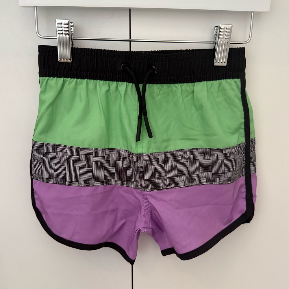 Little Bipsy Neon Green Block Swim Short 5-6T